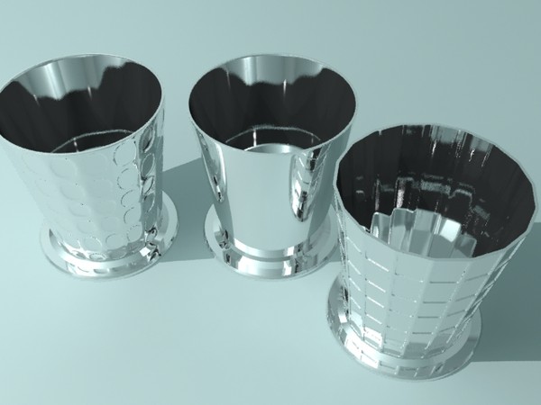 3d waste bins model - Chrome Waste Bin by christiano247